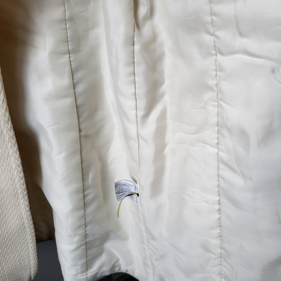 Soia & Kyo Knee length large collar button closure cream textured wool coat Sz M - Picture 12 of 16